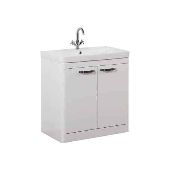 OPTIONS FLOOR STANDING 2 DOOR UNIT AND CERAMIC BASIN (WHITE) (500MM ...