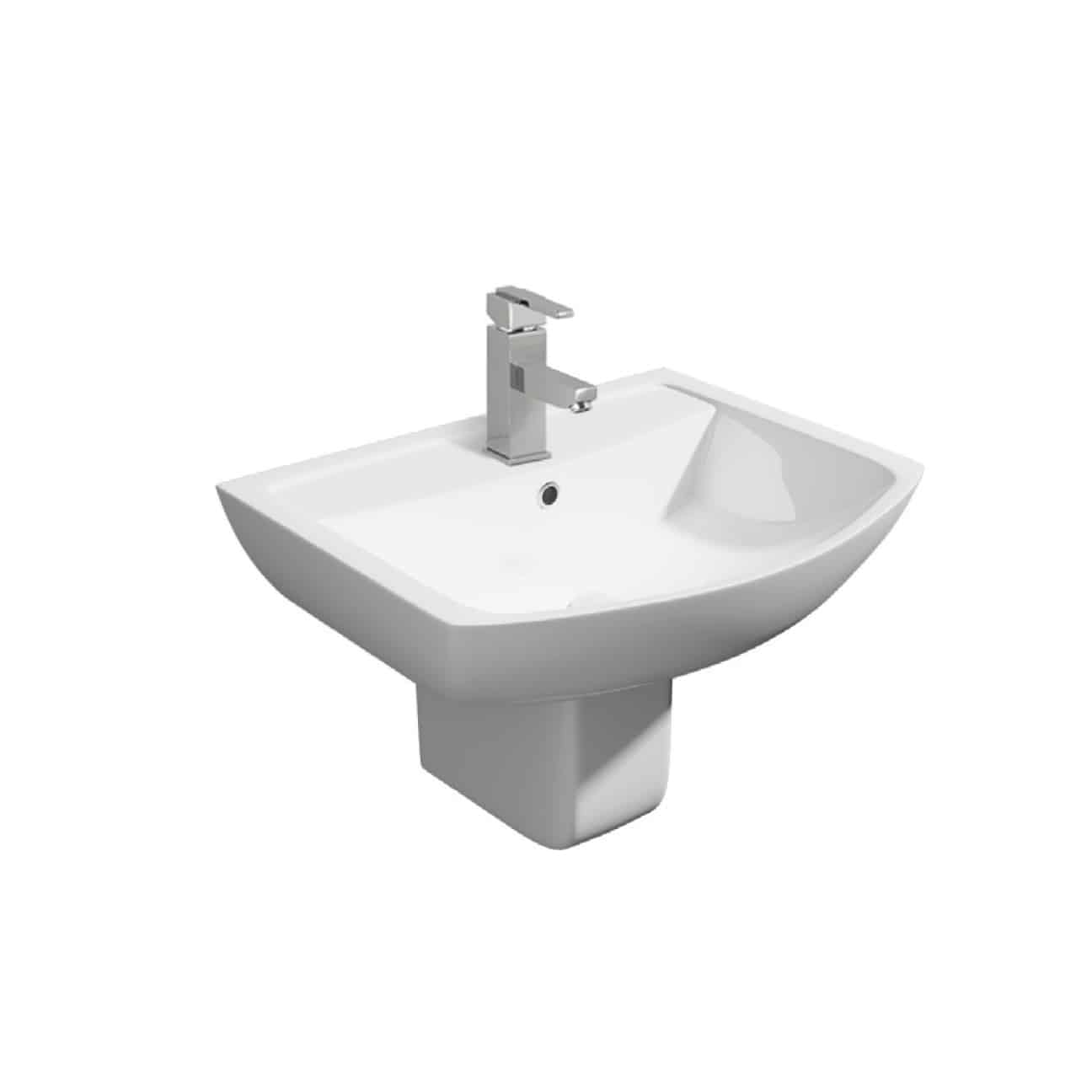 PURE WALL HUNG BASIN (550MM) (1 TAP HOLE) â€