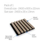 Smoked Oak Acoustic Slat Wall Panel (2400x605x22mm) - Image 3