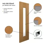 Axis Oak Glazed Internal Door - Image 2