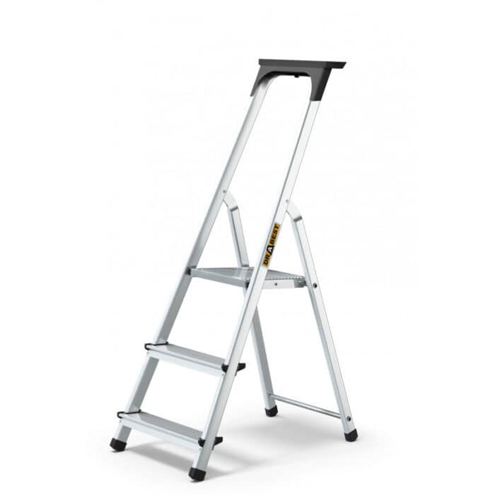 aluminum 3 step household ladder with tool shelf 125 kg