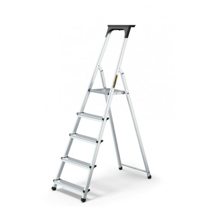 aluminum 5 step household ladder with tool shelf 125 kg