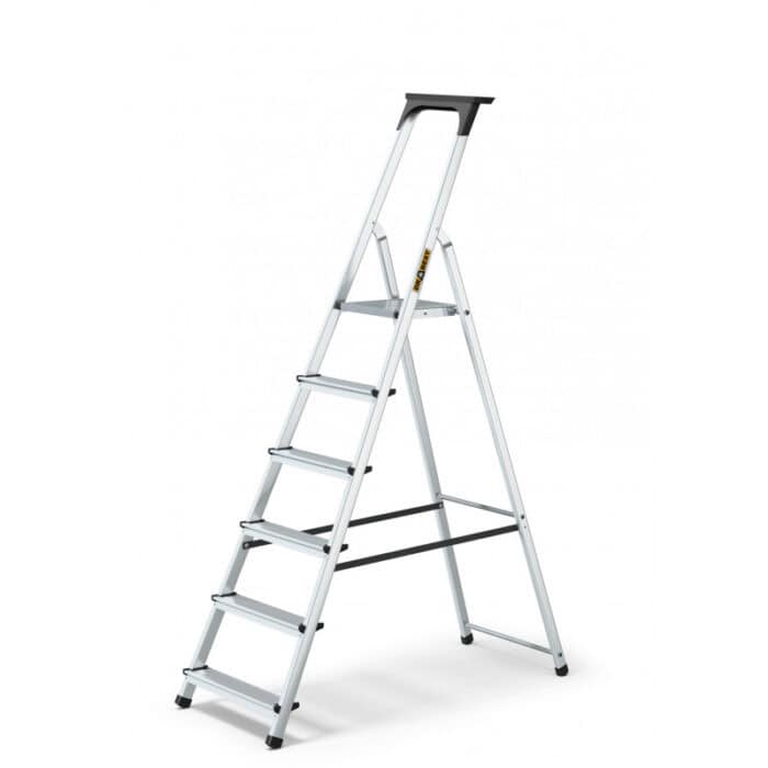 aluminum 6 step household ladder with tool shelf 125 kg