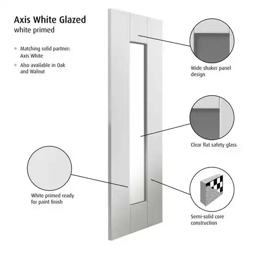 Axis White Glazed Internal Door - Image 2