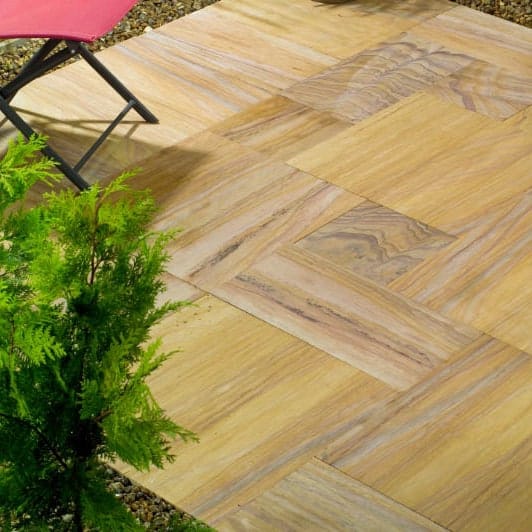 Natural Stone Calibrated Patio Kit Rainbow Sawn Indian Sandstone - Image 3