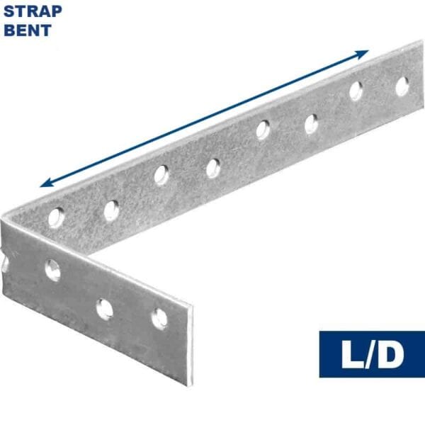 Galvanised light duty strap bent for timber fixing support