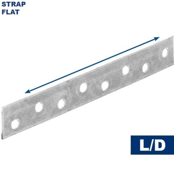 Galvanised flat light duty strap bent for timber fixing support