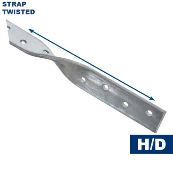 Galvanised twisted heavy duty strap bent for structural fixing