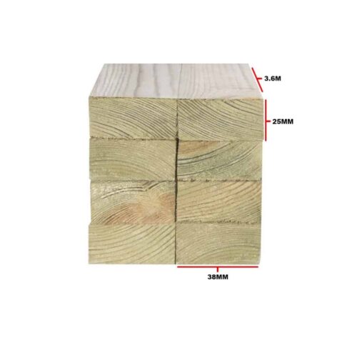 Tanalised LATH BATTEN 3.6 38 25