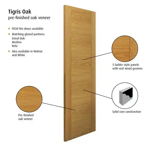Tigris Oak Internal Door - Image 2