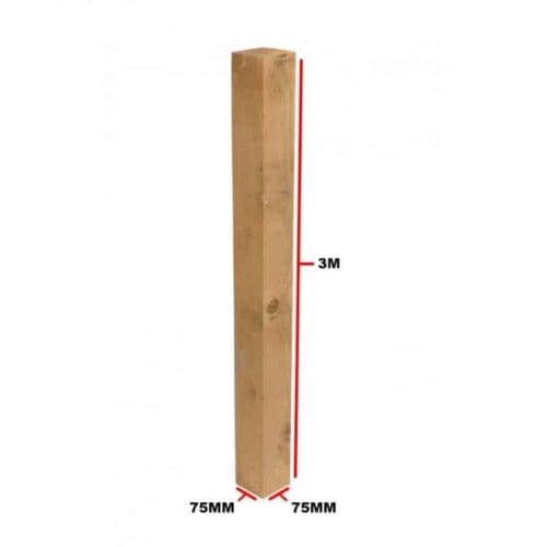 WOODEN POST 75 75 3