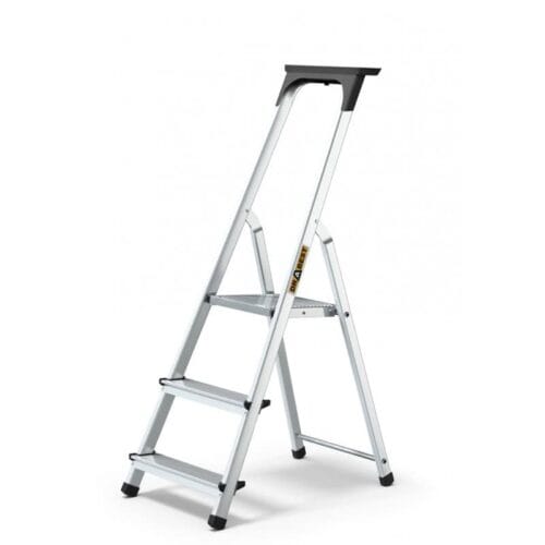 Aluminum 3 Step Household Ladder With Tool Shelf 125 Kg