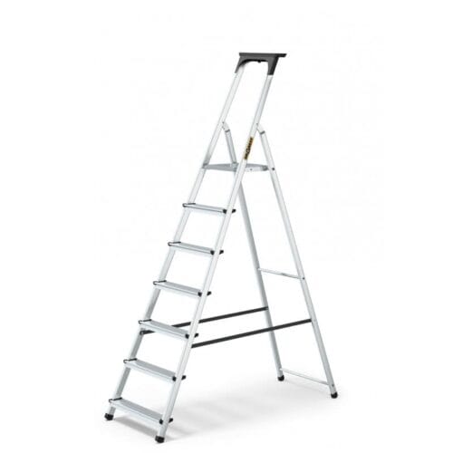 Aluminum 7 Step Household Ladder With Tool Shelf 125 Kg