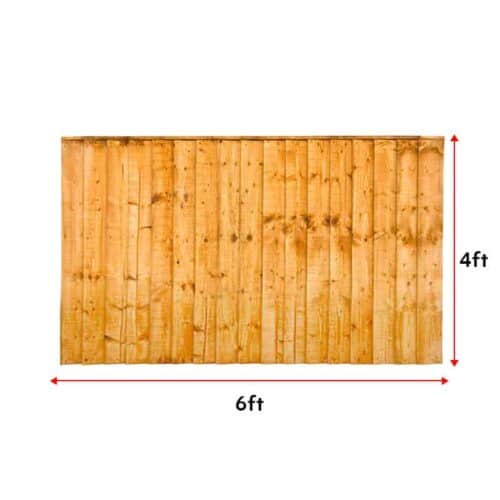 Featheredge Close Board Panels 6Ft X 4Ft