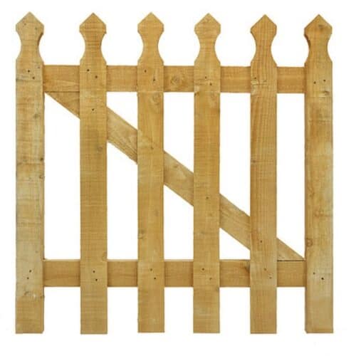 Timber picket fence gate outdoor garden access gate