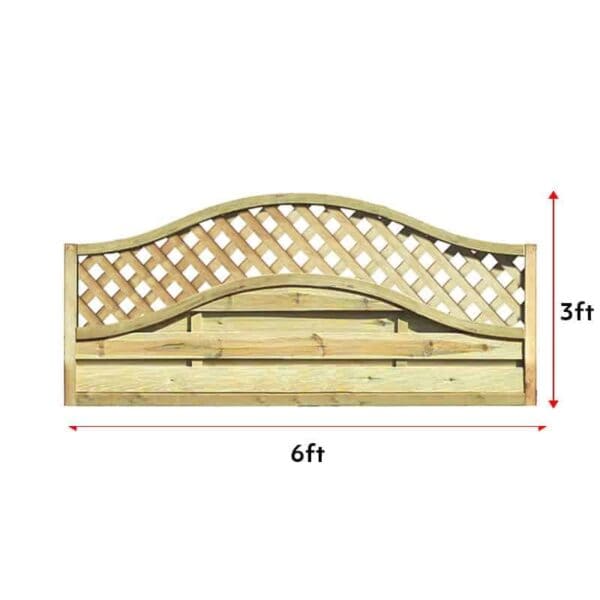 St Mellor fence panel 6ft x 3ft decorative timber fencing