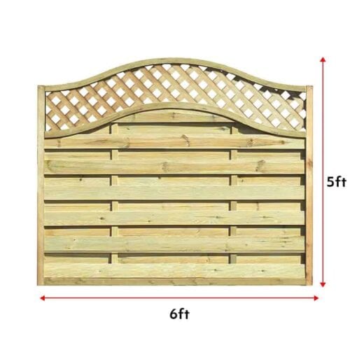Wooden St Mellor fence panel 5ft x 6ft garden fencing panel