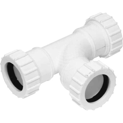 White Waste Compression Swept Branch 40mm