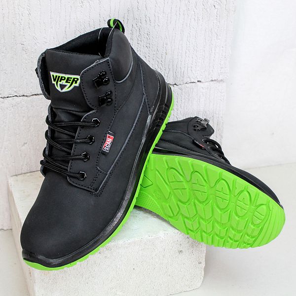 Scan Viper Safety Work Boot Black Green